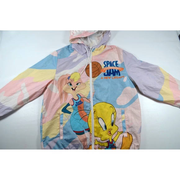 Looney Tunes Space Jam Tune Squad Windbreaker Size‎ M Hooded Jacket Members Only - Picture 6 of 16